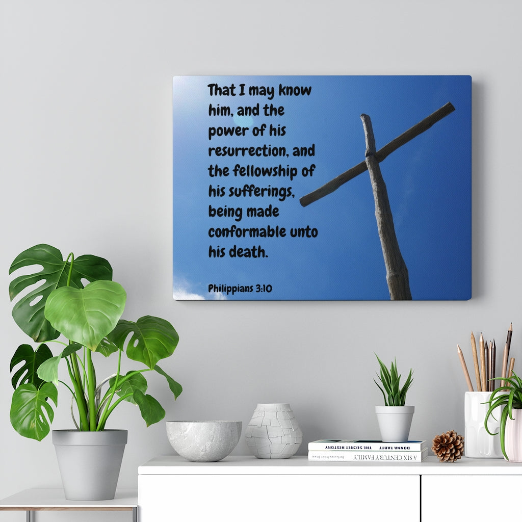 Scripture Walls Resurrection Philippians 3:10 Bible Verse Canvas Christian Wall Art Ready to Hang Unframed-Express Your Love Gifts