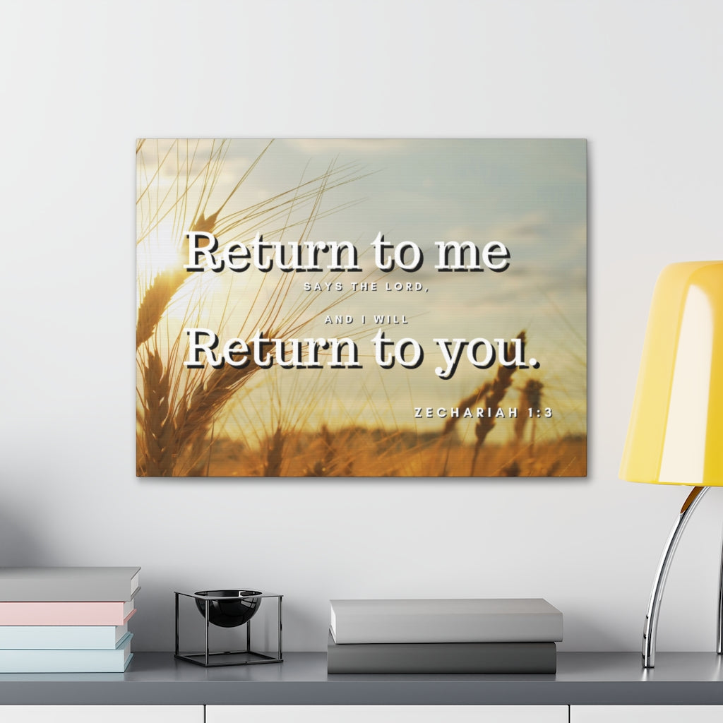 Scripture Walls Return To Me Zechariah 1:3 Bible Verse Canvas Christian Wall Art Ready to Hang Unframed-Express Your Love Gifts