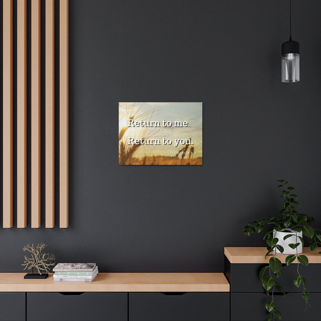 Scripture Walls Return To Me Zechariah 1:3 Bible Verse Canvas Christian Wall Art Ready to Hang Unframed-Express Your Love Gifts