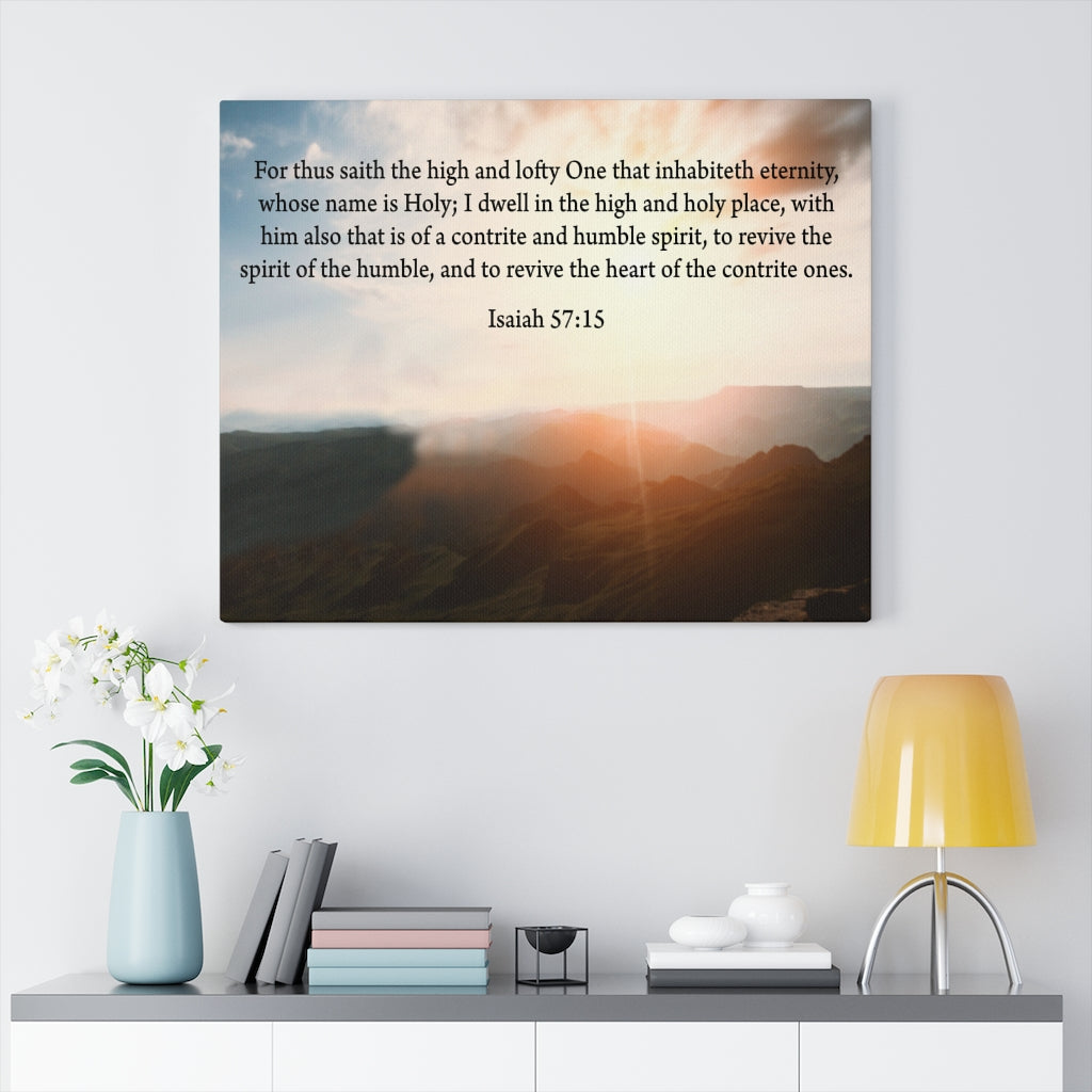 Scripture Walls Revive The Heart Isaiah 57:15 Bible Verse Canvas Christian Wall Art Ready to Hang Unframed-Express Your Love Gifts
