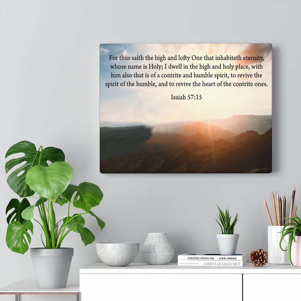 Scripture Walls Revive The Heart Isaiah 57:15 Bible Verse Canvas Christian Wall Art Ready to Hang Unframed-Express Your Love Gifts