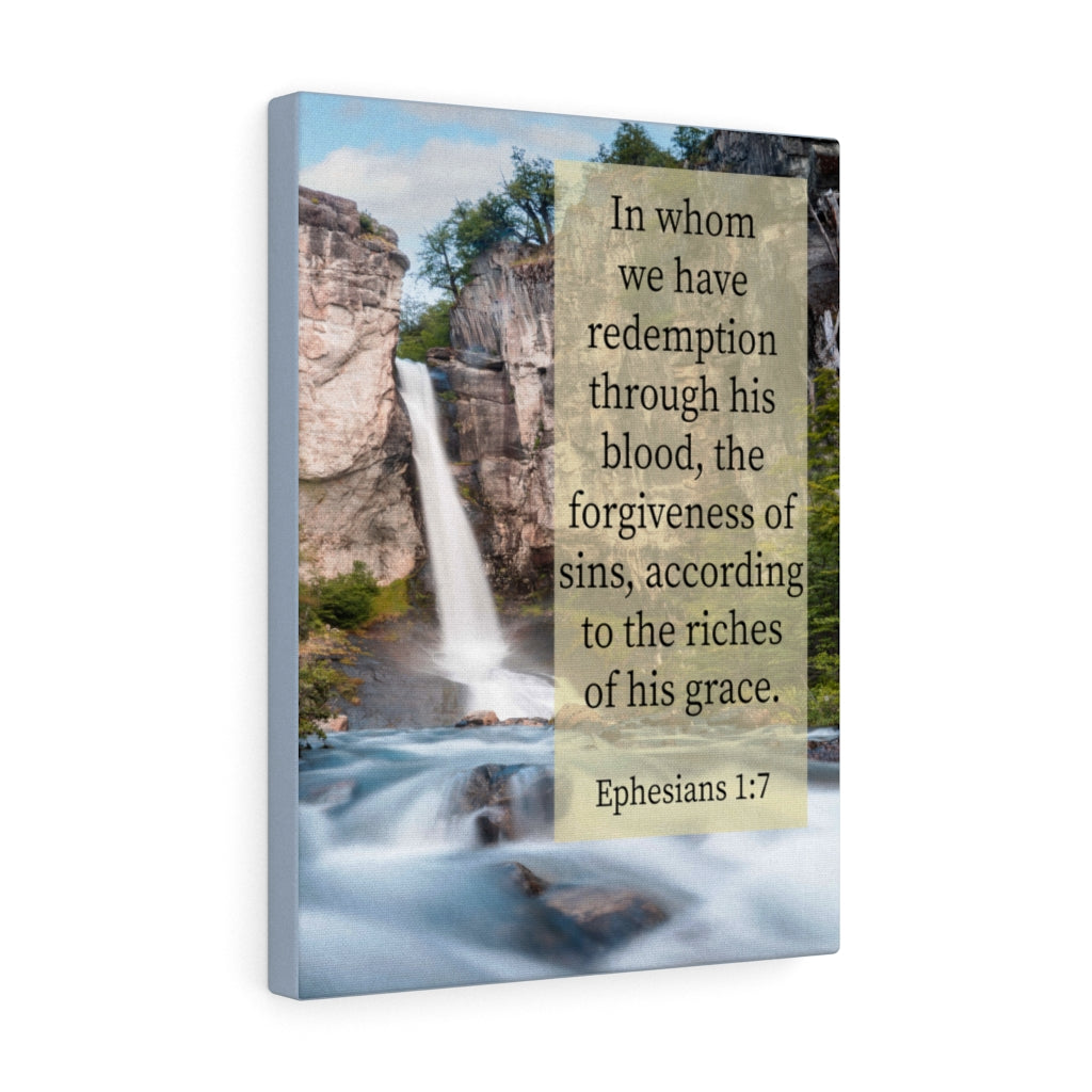 Scripture Walls Riches of His Grace Ephesians 1:7 Bible Verse Canvas Christian Wall Art Ready to Hang Unframed-Express Your Love Gifts