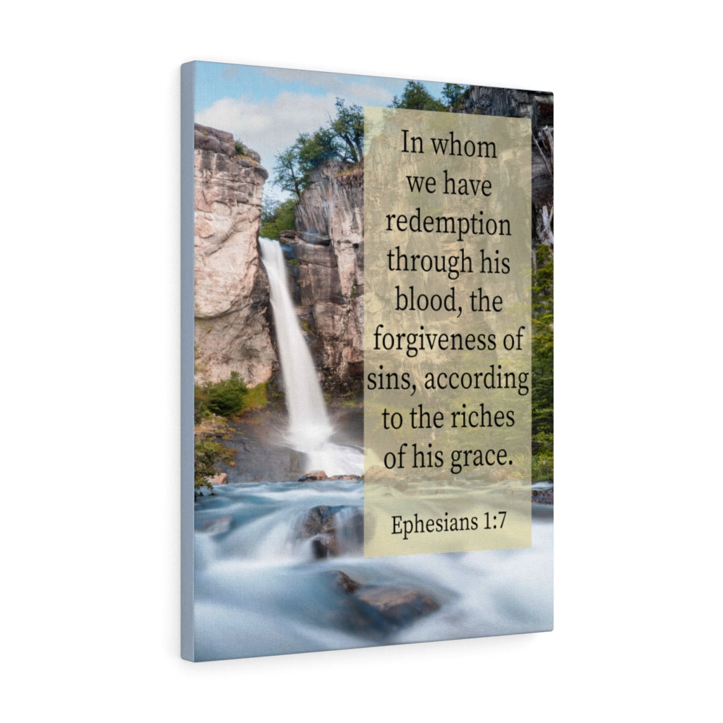 Scripture Walls Riches of His Grace Ephesians 1:7 Bible Verse Canvas Christian Wall Art Ready to Hang Unframed-Express Your Love Gifts