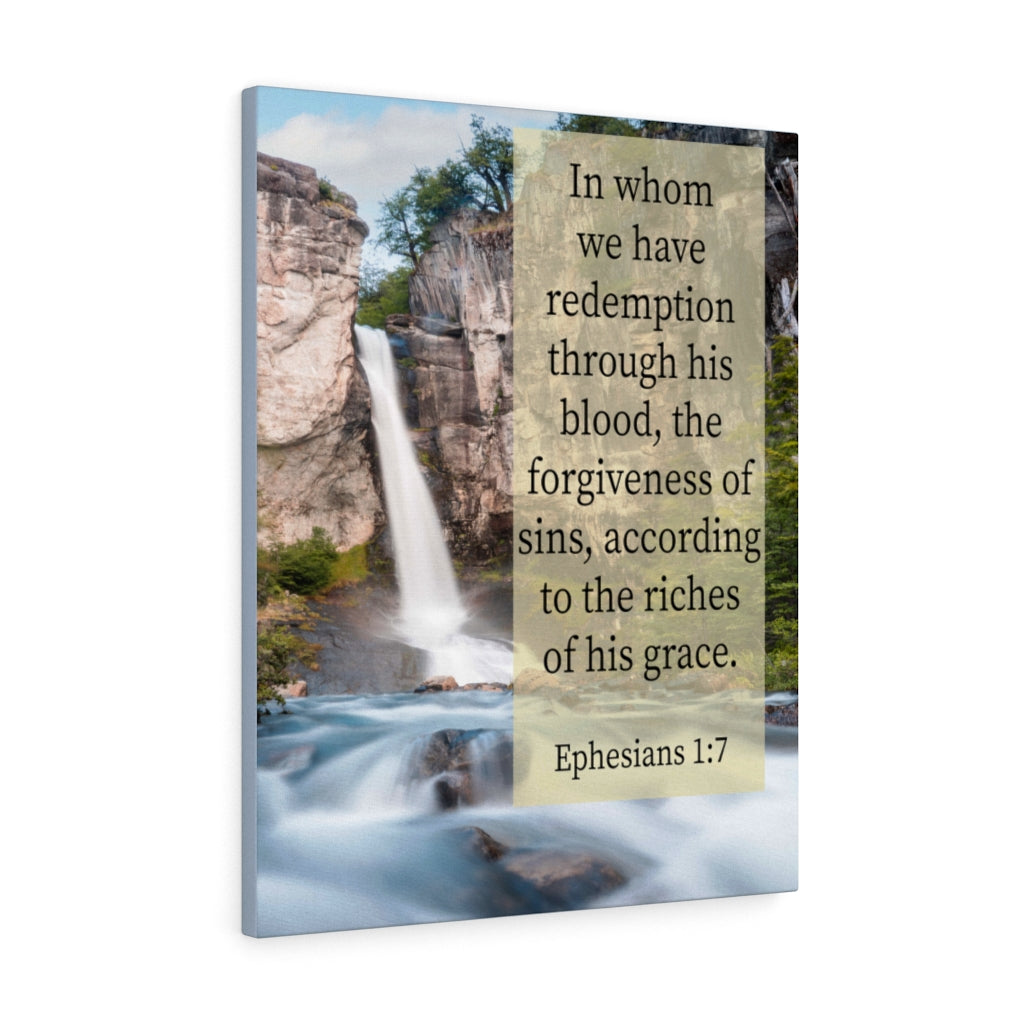 Scripture Walls Riches of His Grace Ephesians 1:7 Bible Verse Canvas Christian Wall Art Ready to Hang Unframed-Express Your Love Gifts
