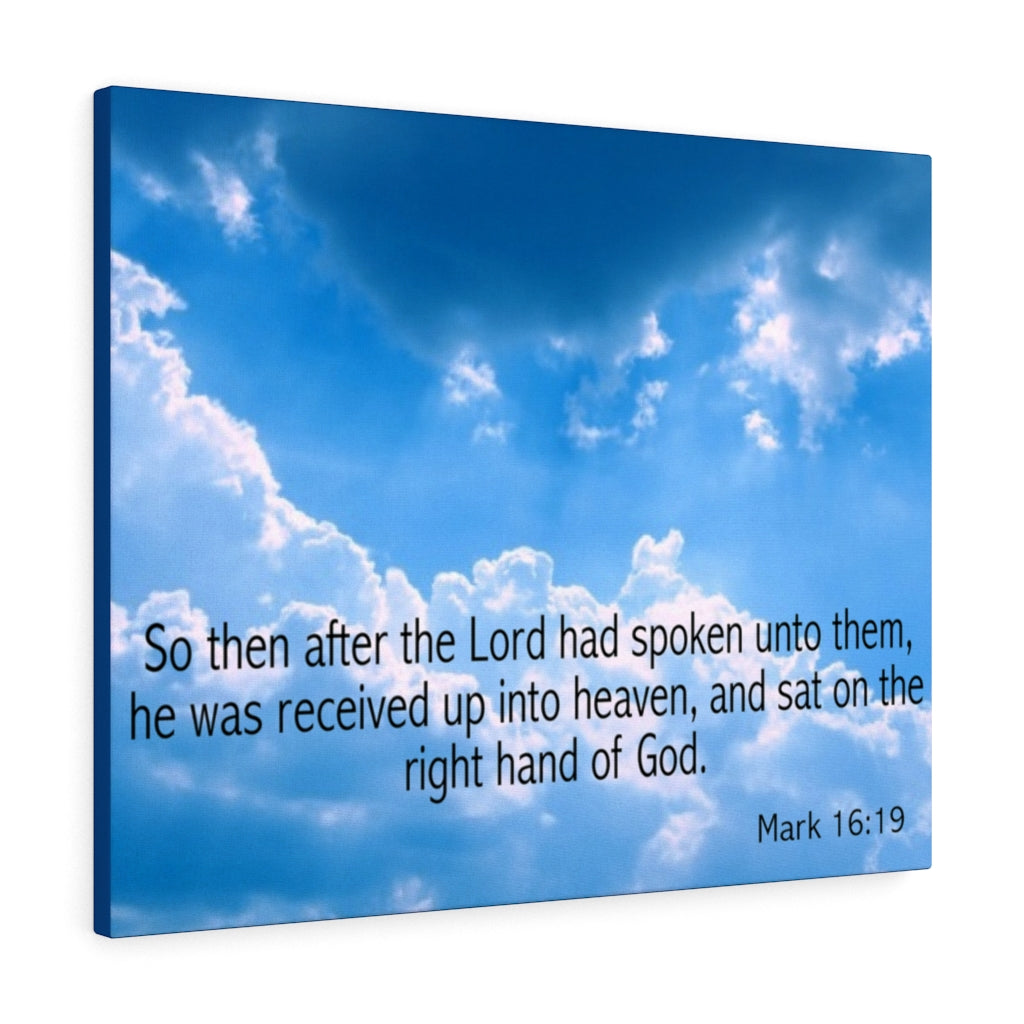 Scripture Walls Right Hand of God Mark 16:19 Bible Verse Canvas Christian Wall Art Ready to Hang Unframed-Express Your Love Gifts