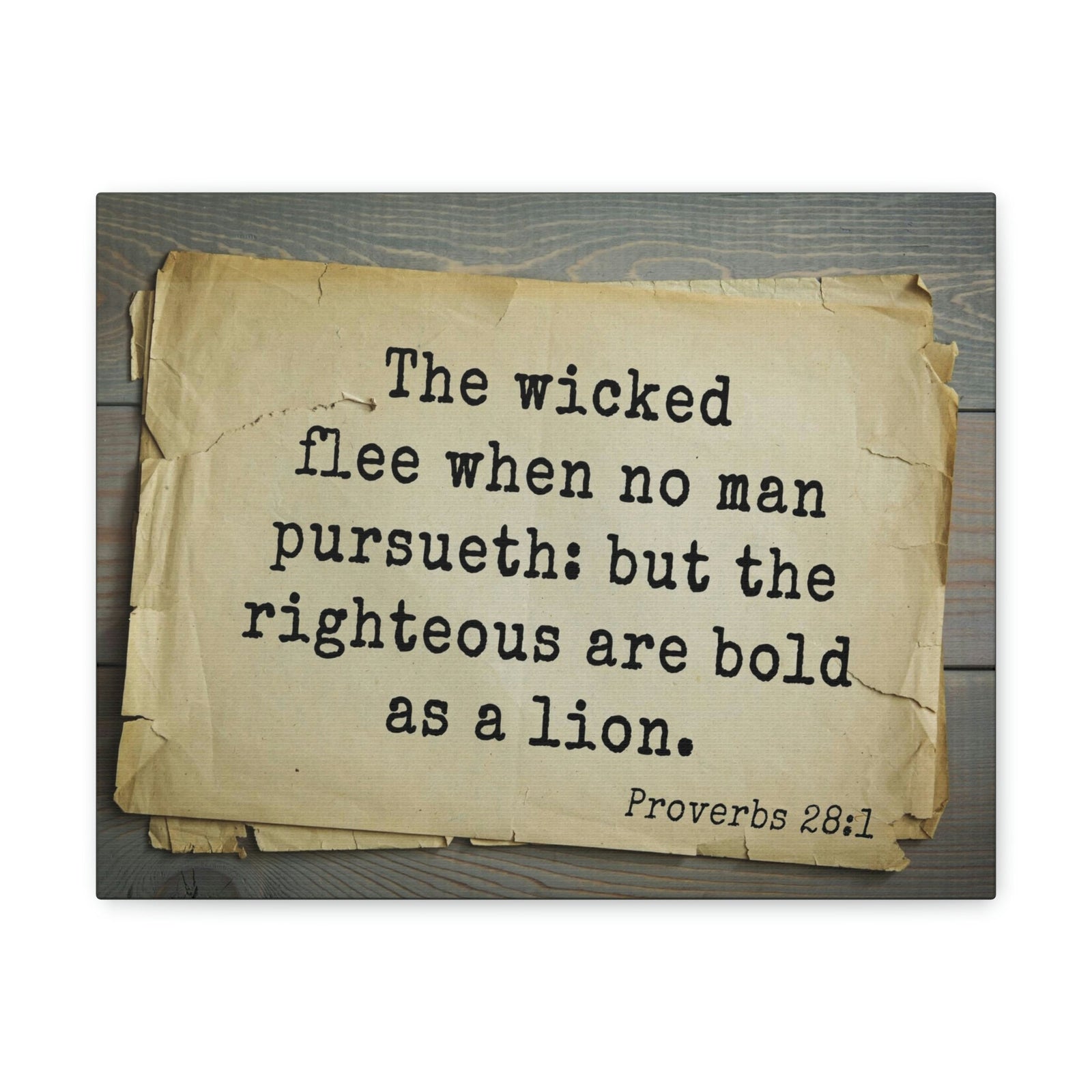 Scripture Walls Righteous Are Bold Proverbs 28:1 Bible Verse Canvas Christian Wall Art Bible Verse Print Ready To Hang Unframed-Express Your Love Gifts