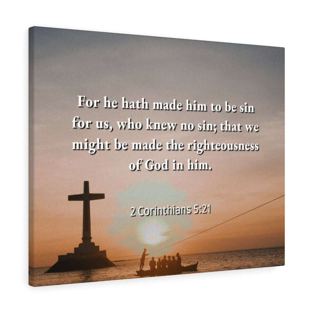 Scripture Walls Righteousness Of God 2 Corinthians 5:21 Bible Verse Canvas Christian Wall Art Ready to Hang Unframed-Express Your Love Gifts