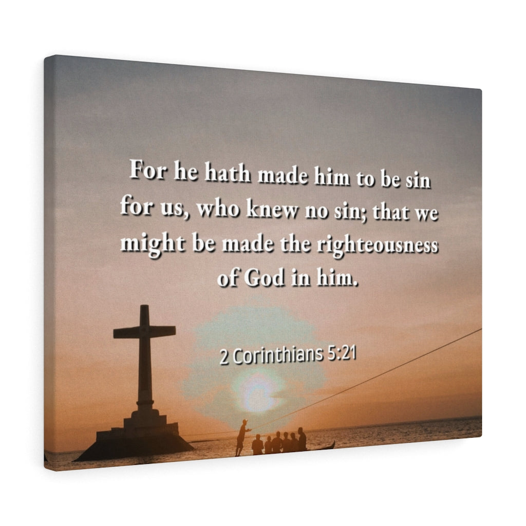 Scripture Walls Righteousness Of God 2 Corinthians 5:21 Bible Verse Canvas Christian Wall Art Ready to Hang Unframed-Express Your Love Gifts