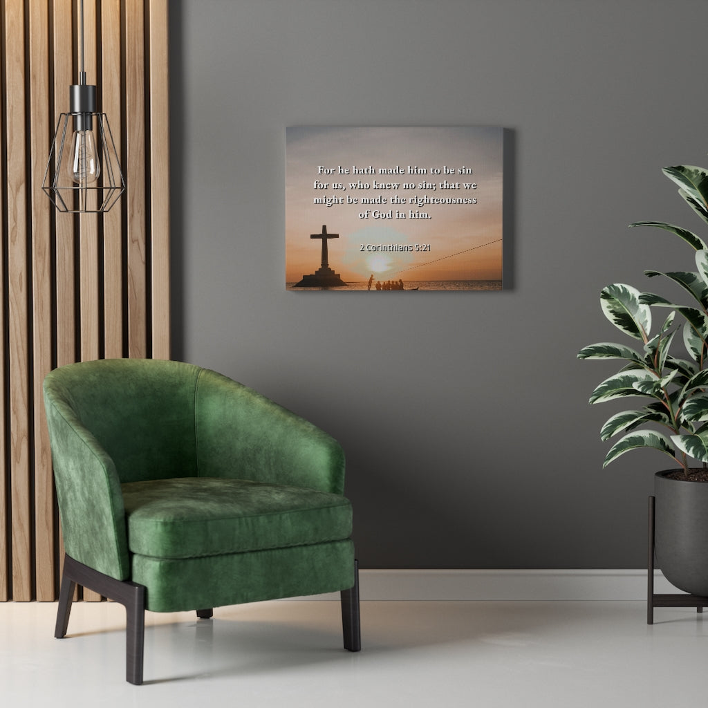 Scripture Walls Righteousness Of God 2 Corinthians 5:21 Bible Verse Canvas Christian Wall Art Ready to Hang Unframed-Express Your Love Gifts