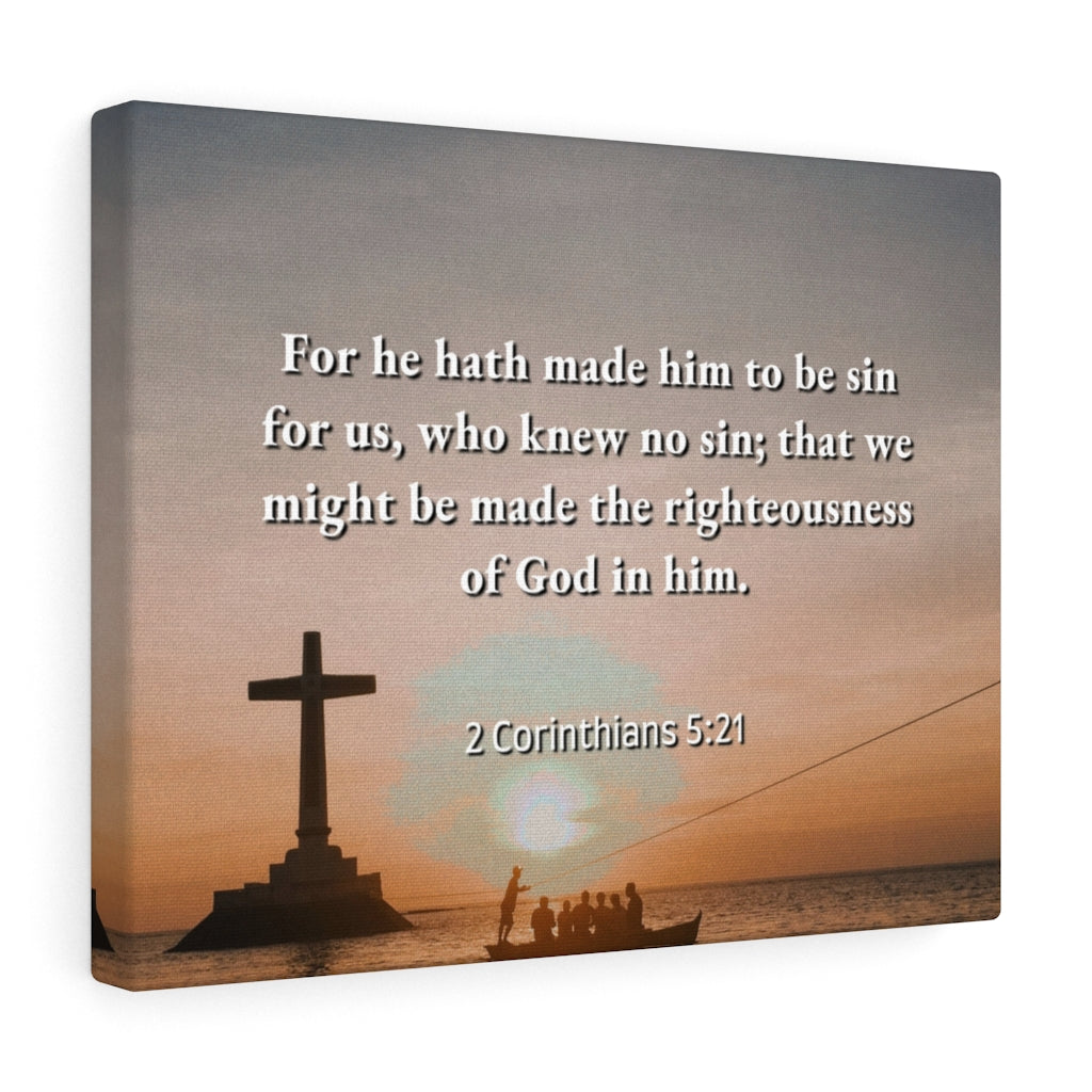 Scripture Walls Righteousness Of God 2 Corinthians 5:21 Bible Verse Canvas Christian Wall Art Ready to Hang Unframed-Express Your Love Gifts