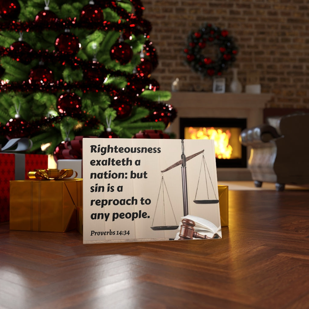 Scripture Walls Righteousness Proverbs 14:34 Bible Verse Canvas Christian Wall Art Ready to Hang Unframed-Express Your Love Gifts