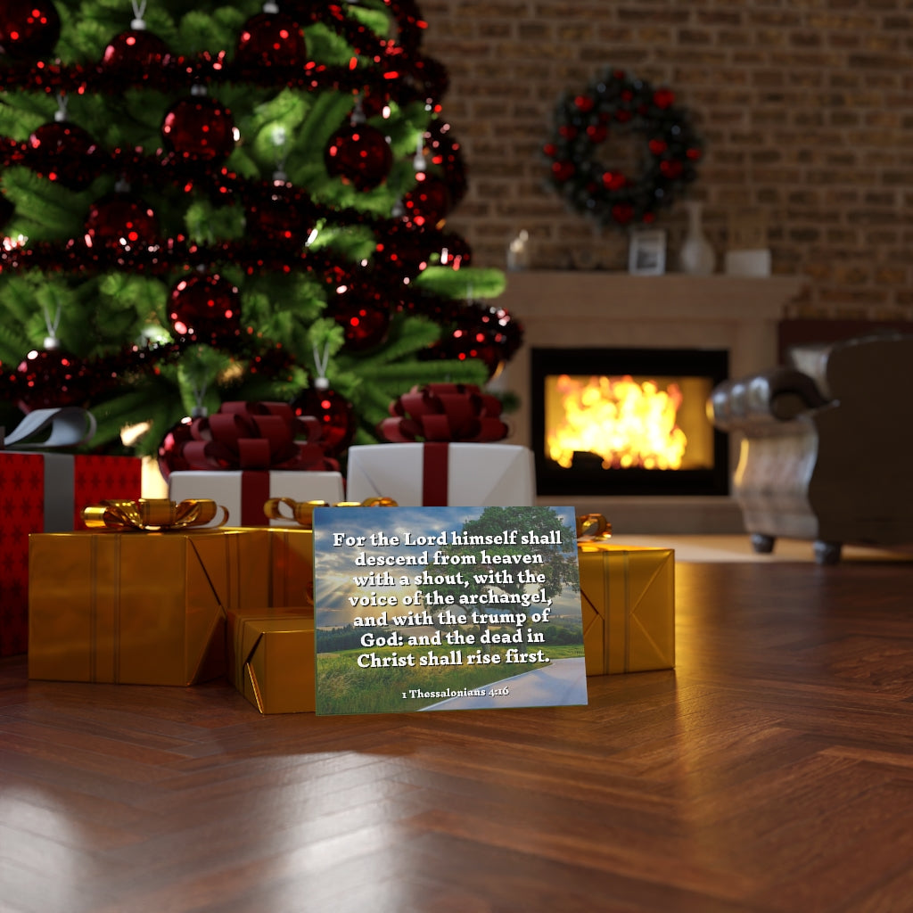 Scripture Walls Rise 1 Thessalonians 4:16 Bible Verse Canvas Christian Wall Art Ready to Hang Unframed-Express Your Love Gifts