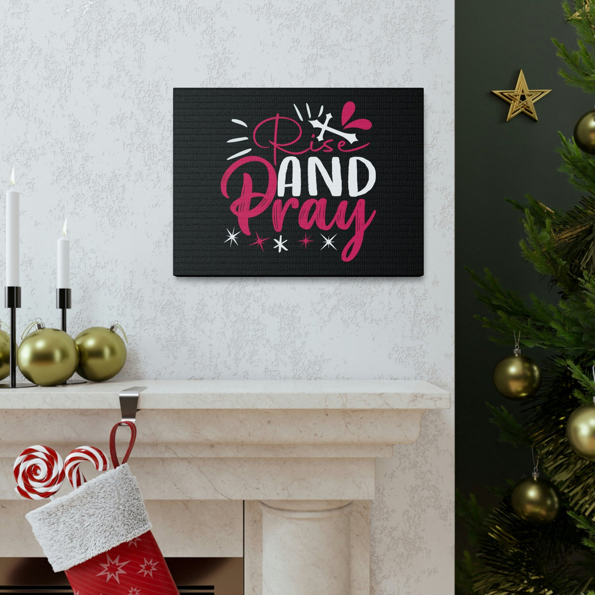 Scripture Walls Rise And Pray Mark 1:35 Red Christian Wall Art Bible Verse Print Ready to Hang Unframed-Express Your Love Gifts
