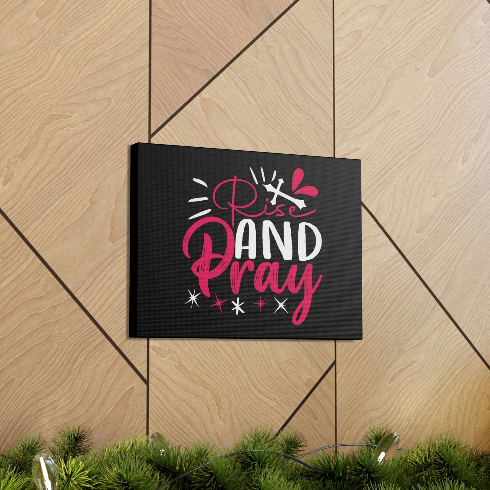 Scripture Walls Rise And Pray Mark 1:35 Red Christian Wall Art Bible Verse Print Ready to Hang Unframed-Express Your Love Gifts