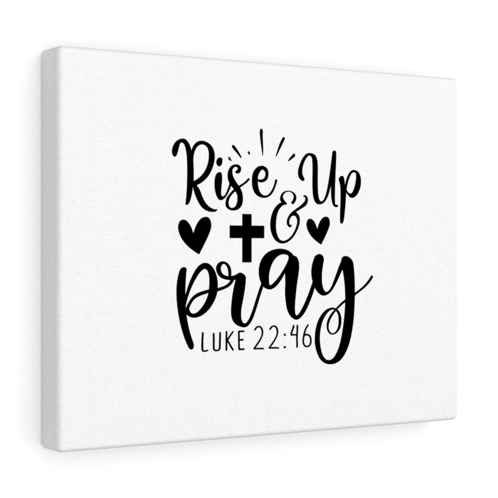 Scripture Walls Rise Up & Pray Cross & Heart Luke 22:46 Bible Verse Canvas Christian Wall Art Ready to Hang Unframed-Express Your Love Gifts