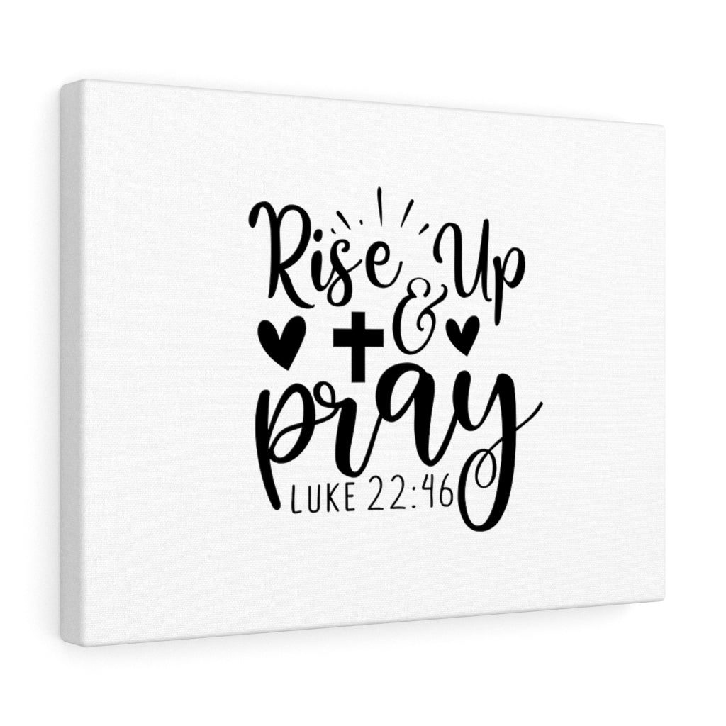 Scripture Walls Rise Up & Pray Cross & Heart Luke 22:46 Bible Verse Canvas Christian Wall Art Ready to Hang Unframed-Express Your Love Gifts