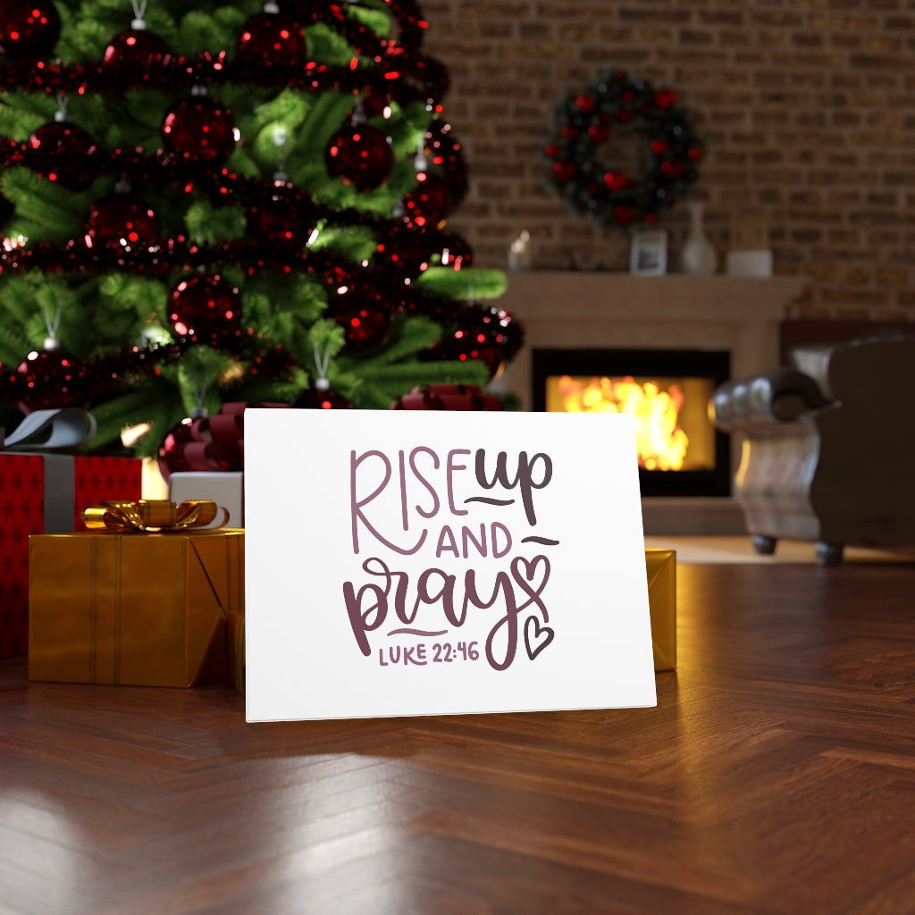 Scripture Walls Rise Up And Pray Hearts Luke 22:46 Bible Verse Canvas Christian Wall Art Ready to Hang Unframed-Express Your Love Gifts