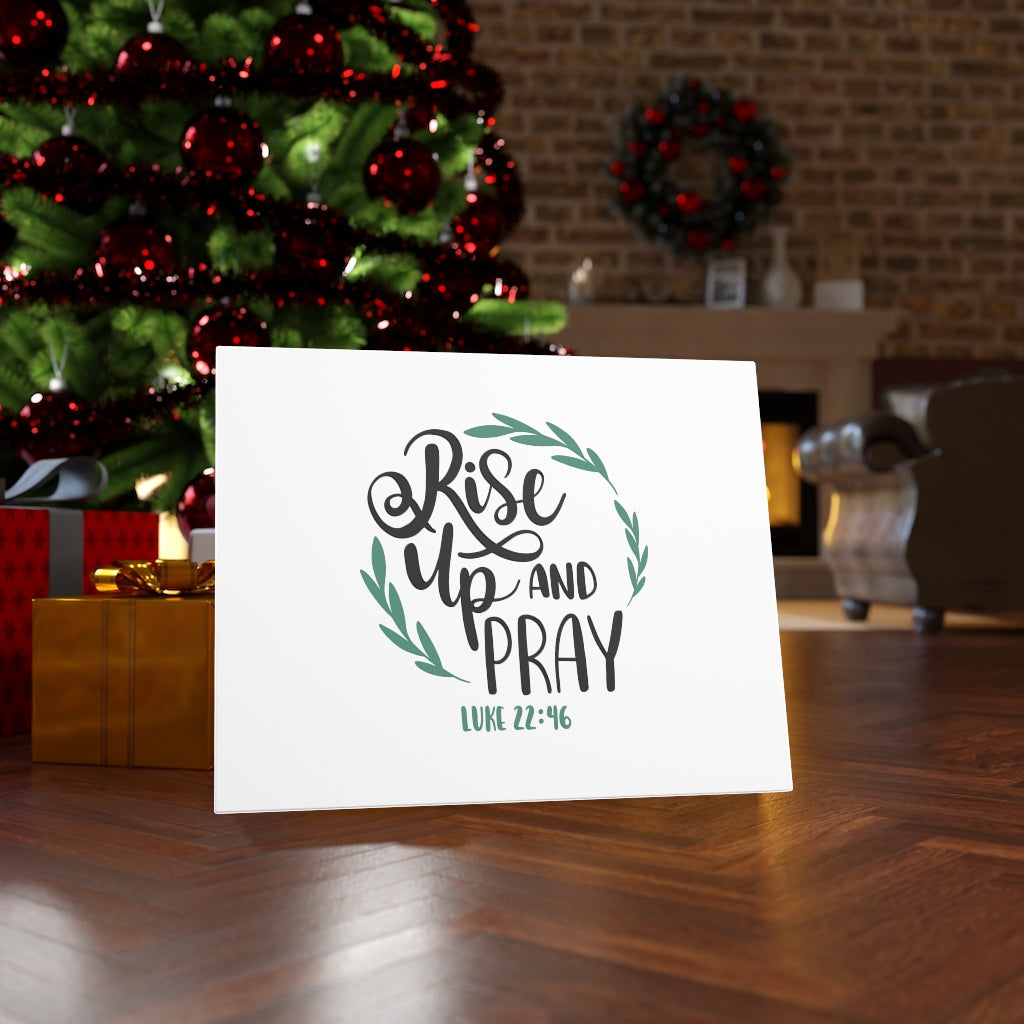 Scripture Walls Rise Up And Pray Luke 22:46 Bible Verse Canvas Christian Wall Art Ready to Hang Unframed-Express Your Love Gifts