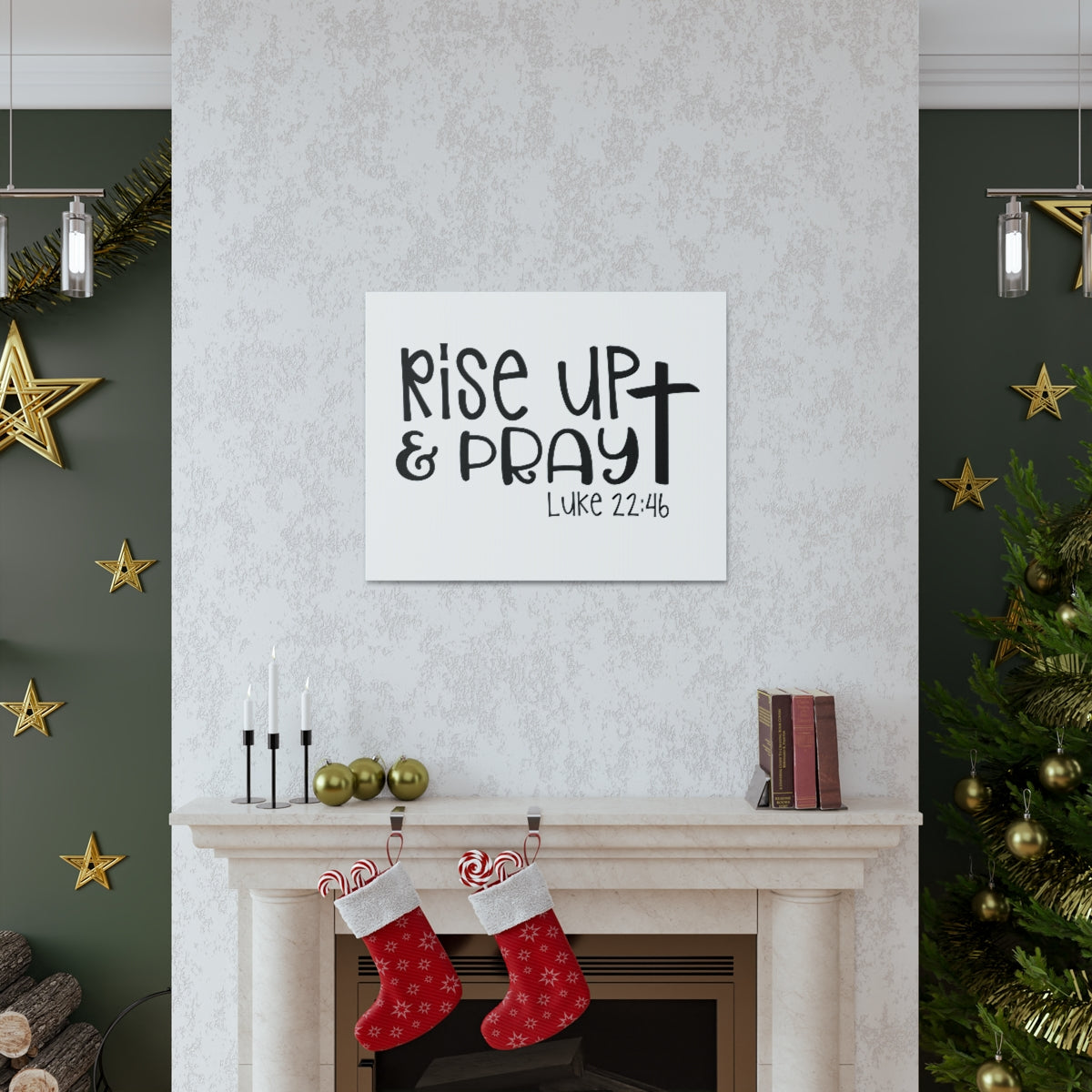 Scripture Walls Rise Up & Pray Luke 22:46 Cross Christian Wall Art Print Ready to Hang Unframed-Express Your Love Gifts