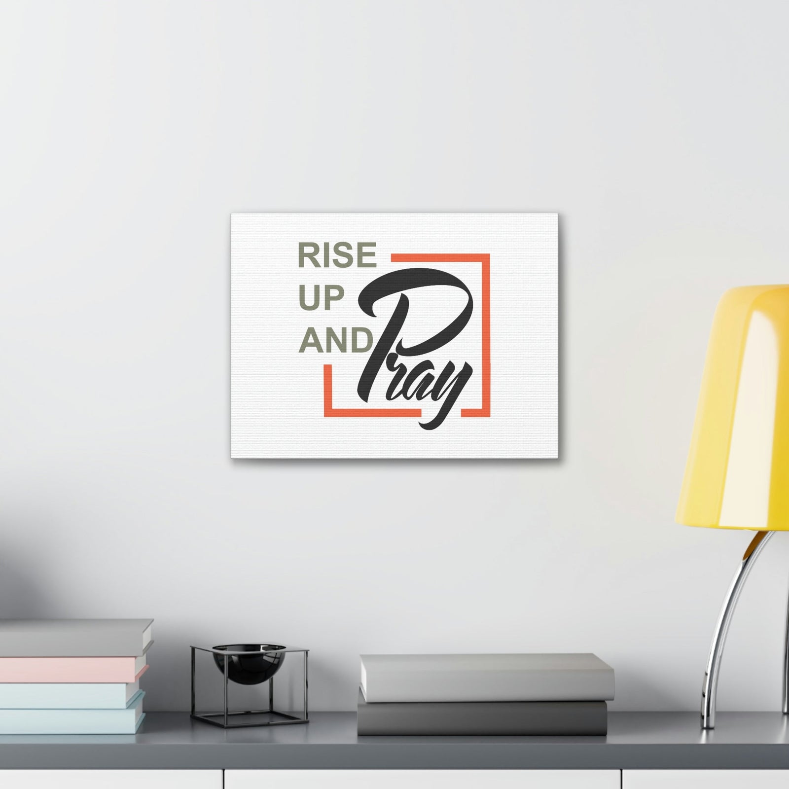 Scripture Walls Rise Up And Pray Mark 1:35 Red Line Christian Wall Art Bible Verse Print Ready to Hang Unframed-Express Your Love Gifts