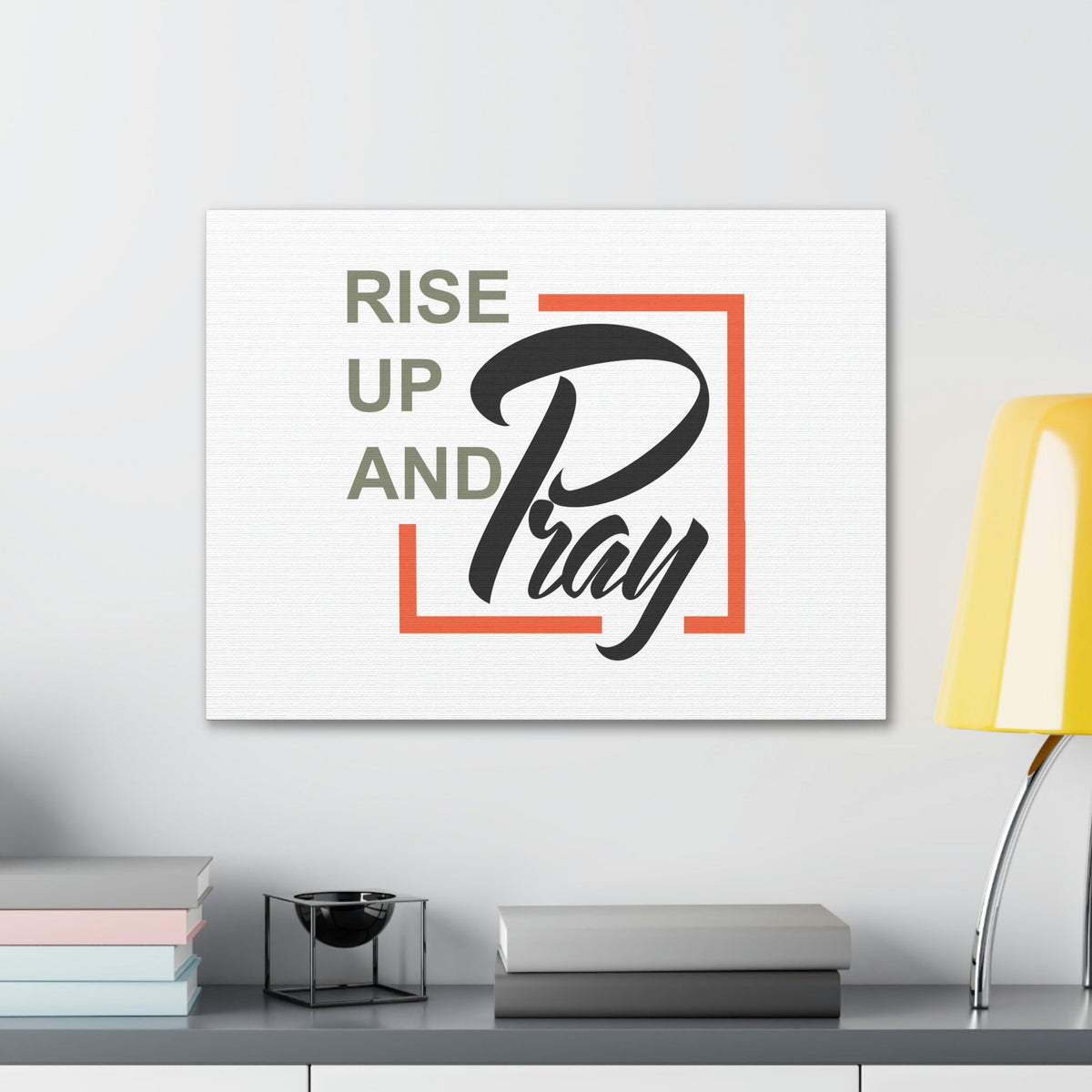 Scripture Walls Rise Up And Pray Mark 1:35 Red Line Christian Wall Art Bible Verse Print Ready to Hang Unframed-Express Your Love Gifts
