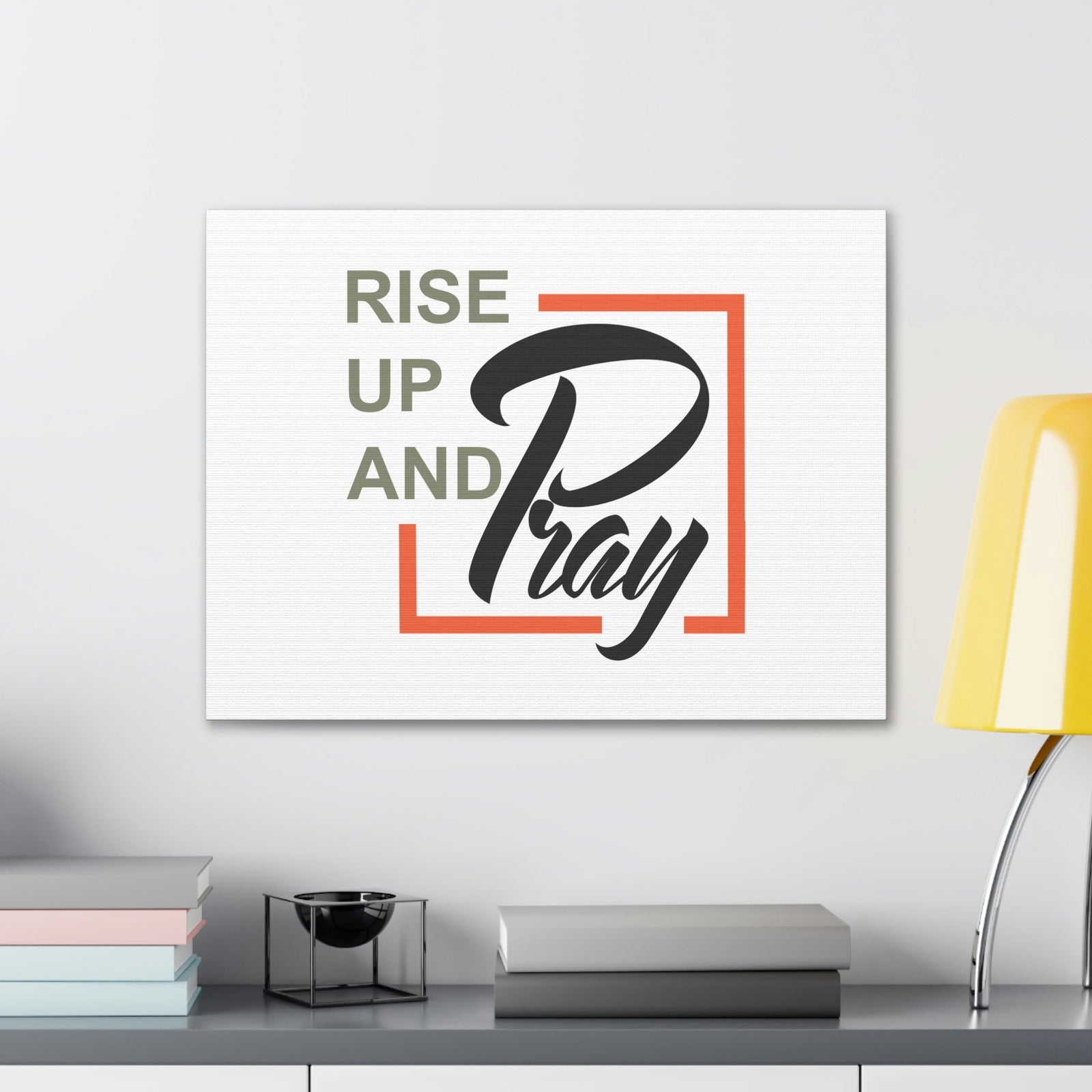 Scripture Walls Rise Up And Pray Mark 1:35 Red Line Christian Wall Art Bible Verse Print Ready to Hang Unframed-Express Your Love Gifts