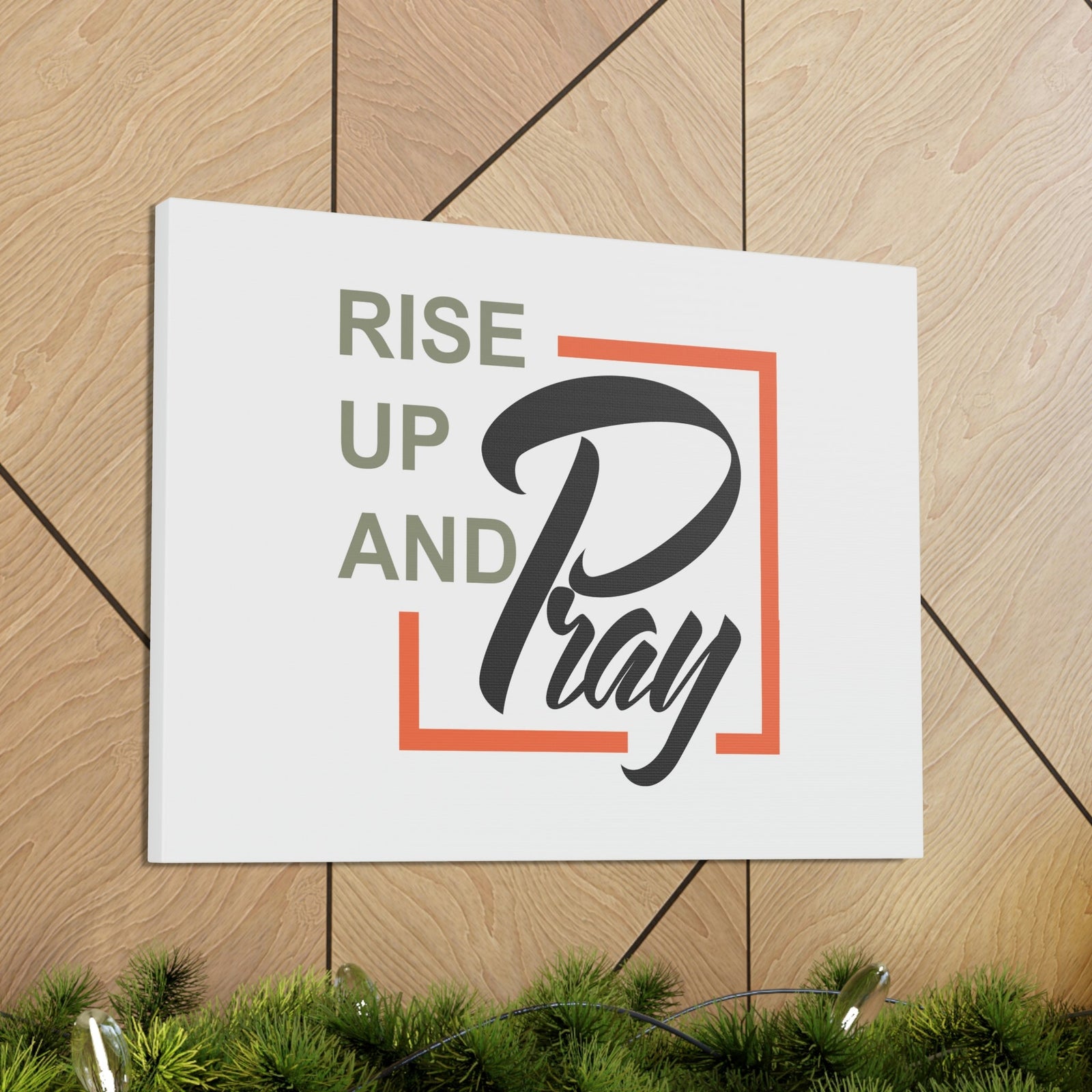 Scripture Walls Rise Up And Pray Mark 1:35 Red Line Christian Wall Art Bible Verse Print Ready to Hang Unframed-Express Your Love Gifts