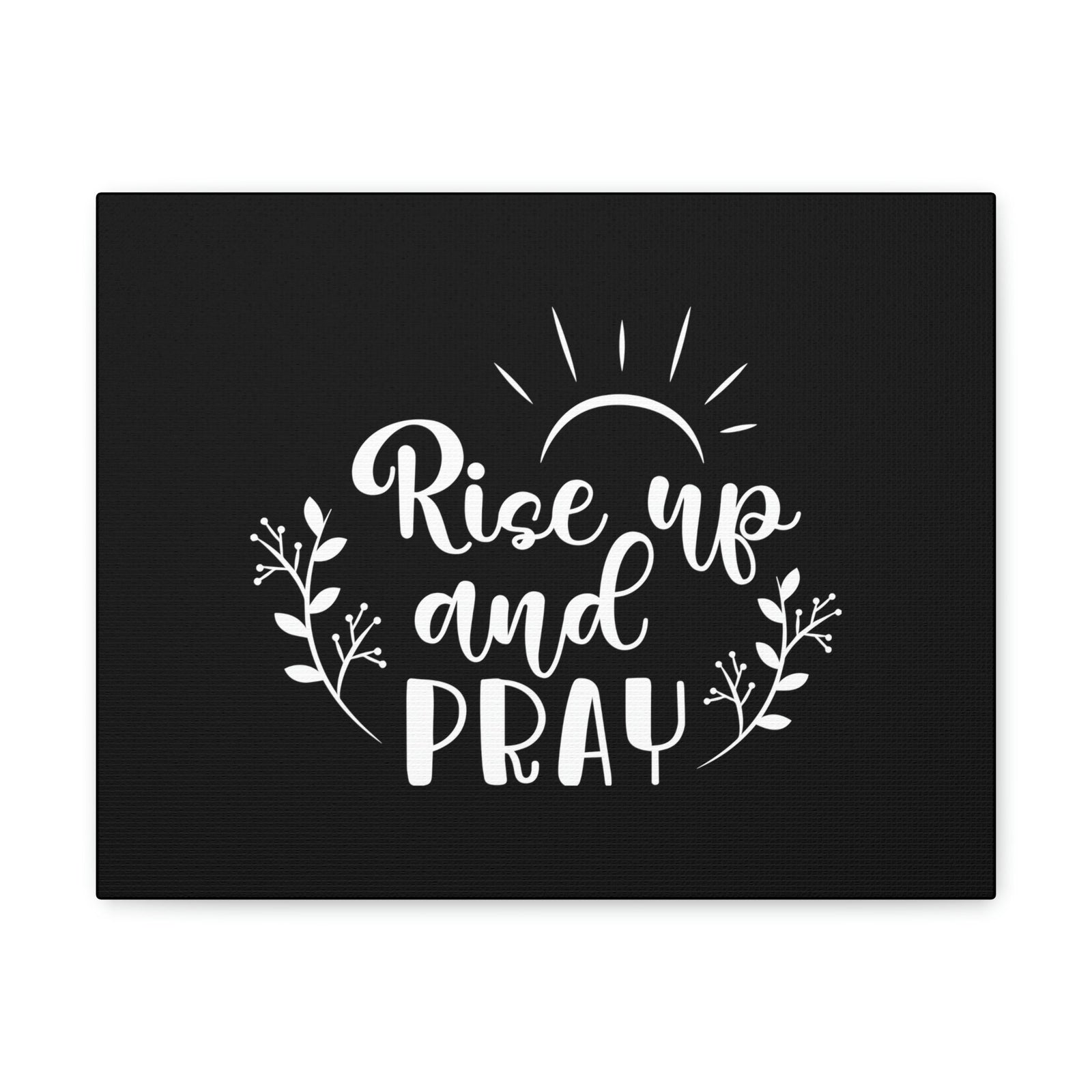 Scripture Walls Rise Up And Pray Mark 1:35 Sun Rays Black Christian Wall Art Bible Verse Print Ready to Hang Unframed-Express Your Love Gifts