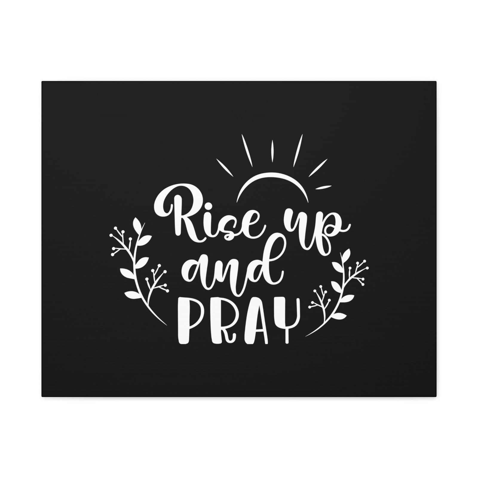 Scripture Walls Rise Up And Pray Mark 1:35 Sun Rays Black Christian Wall Art Bible Verse Print Ready to Hang Unframed-Express Your Love Gifts