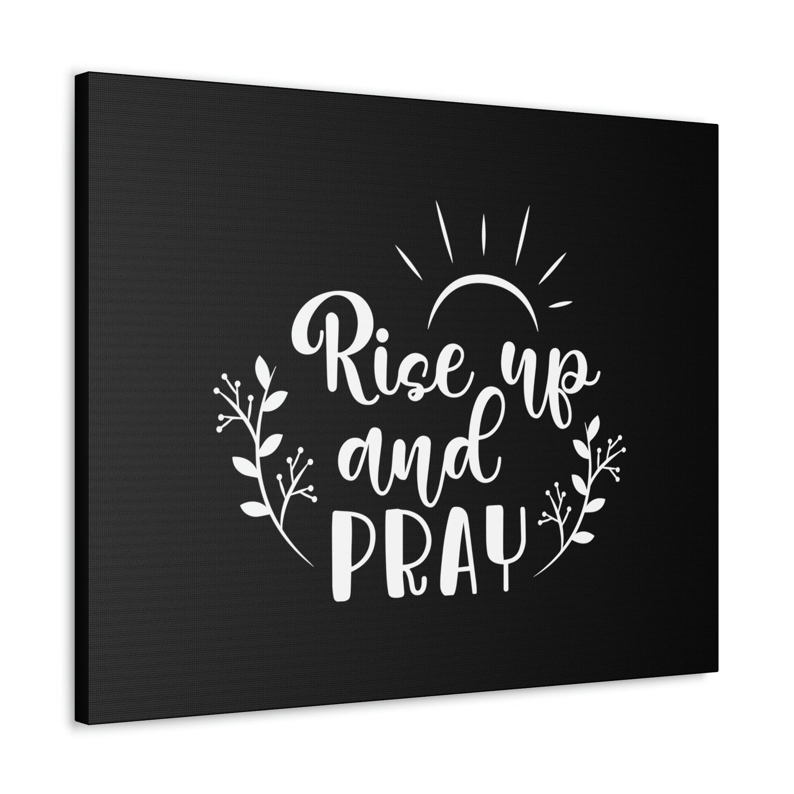Scripture Walls Rise Up And Pray Mark 1:35 Sun Rays Black Christian Wall Art Bible Verse Print Ready to Hang Unframed-Express Your Love Gifts