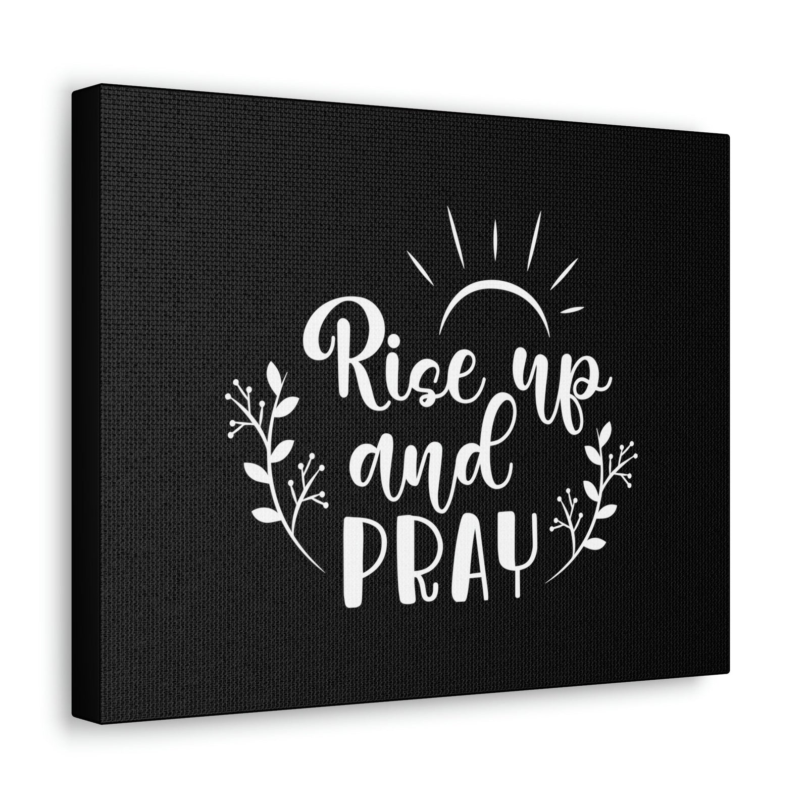 Scripture Walls Rise Up And Pray Mark 1:35 Sun Rays Black Christian Wall Art Bible Verse Print Ready to Hang Unframed-Express Your Love Gifts
