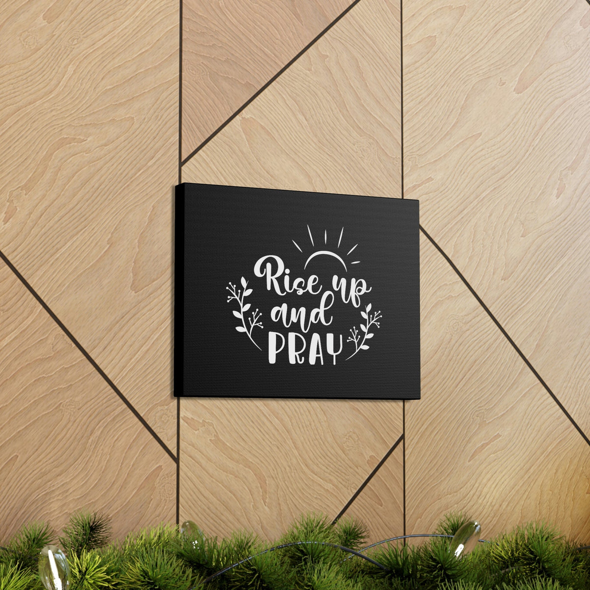 Scripture Walls Rise Up And Pray Mark 1:35 Sun Rays Black Christian Wall Art Bible Verse Print Ready to Hang Unframed-Express Your Love Gifts