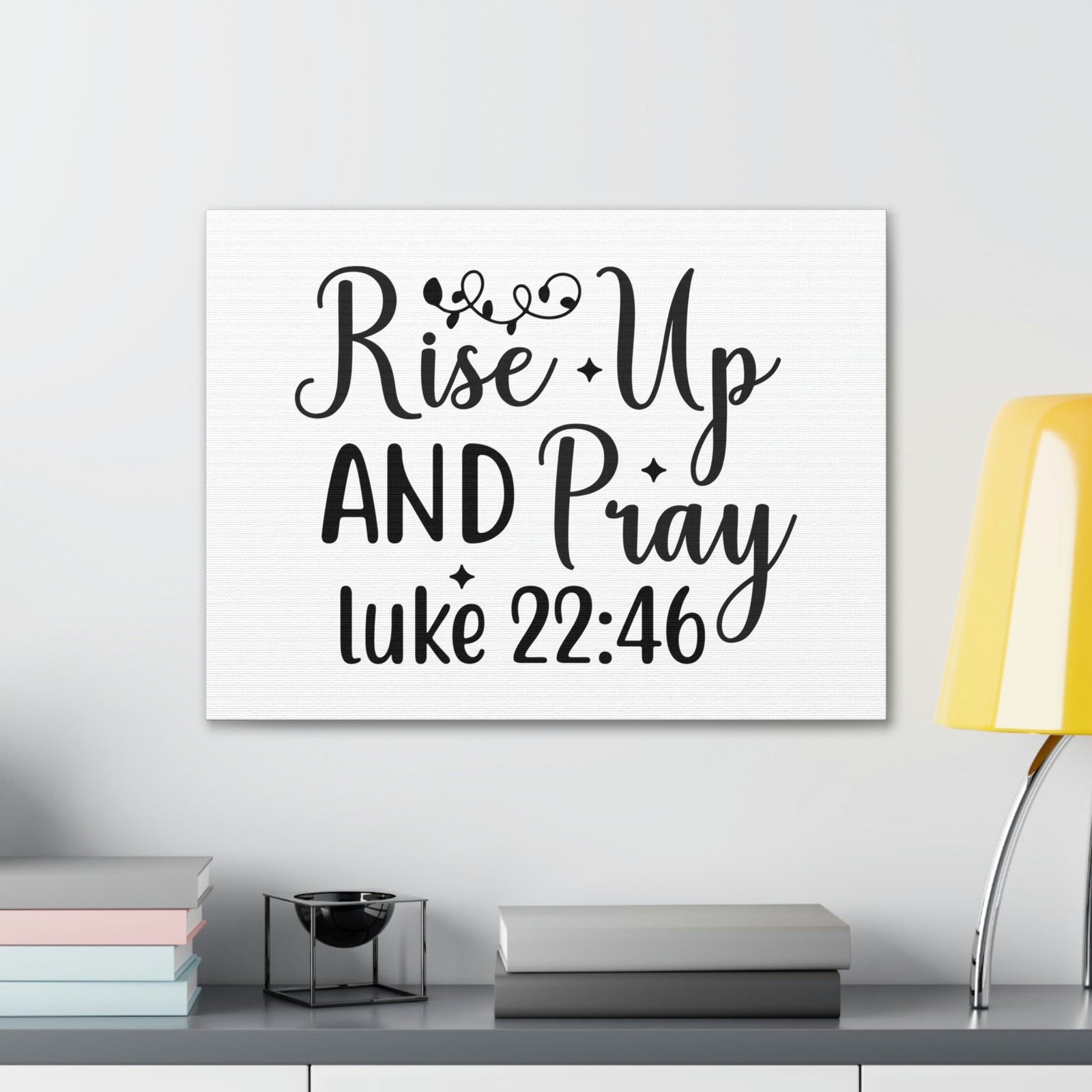 Scripture Walls Rise Up Luke 22:46 Bible Verse Canvas Christian Wall Art Ready to Hang Unframed-Express Your Love Gifts