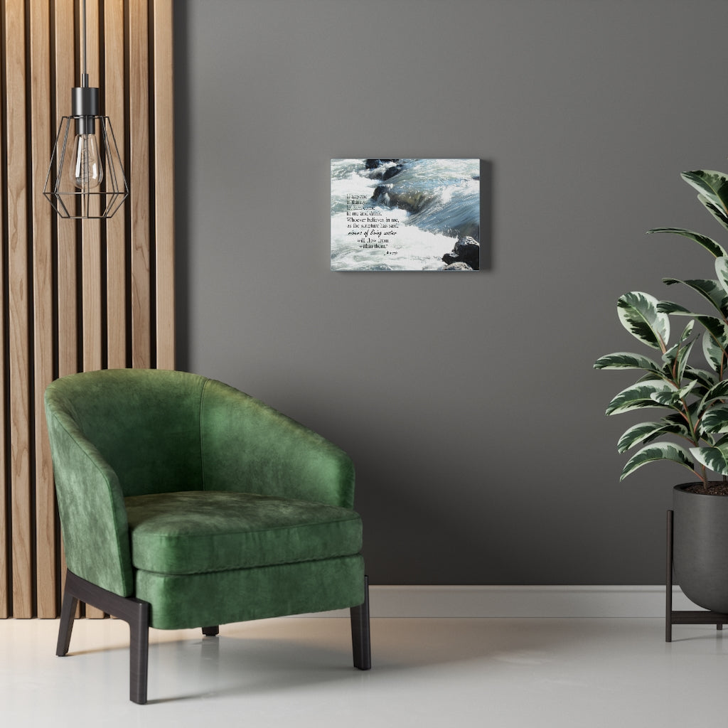 Scripture Walls Rivers Of Living Water John 7:38 Bible Verse Canvas Christian Wall Art Ready to Hang Unframed-Express Your Love Gifts