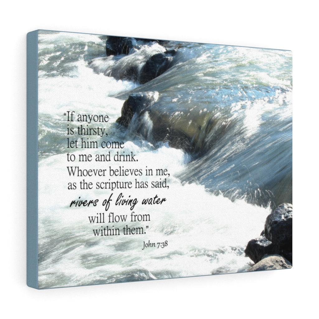 Scripture Walls Rivers Of Living Water John 7:38 Bible Verse Canvas Christian Wall Art Ready to Hang Unframed-Express Your Love Gifts