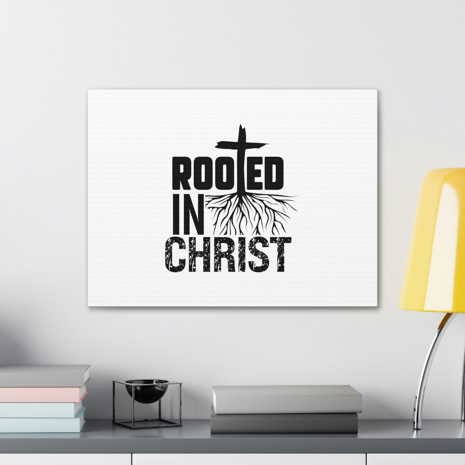 Scripture Walls Rooted In Christ Ephesians 3:17 Cross Christian Wall Art Bible Verse Print Ready to Hang Unframed-Express Your Love Gifts