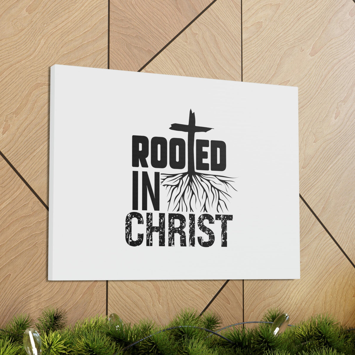 Scripture Walls Rooted In Christ Ephesians 3:17 Cross Christian Wall Art Bible Verse Print Ready to Hang Unframed-Express Your Love Gifts