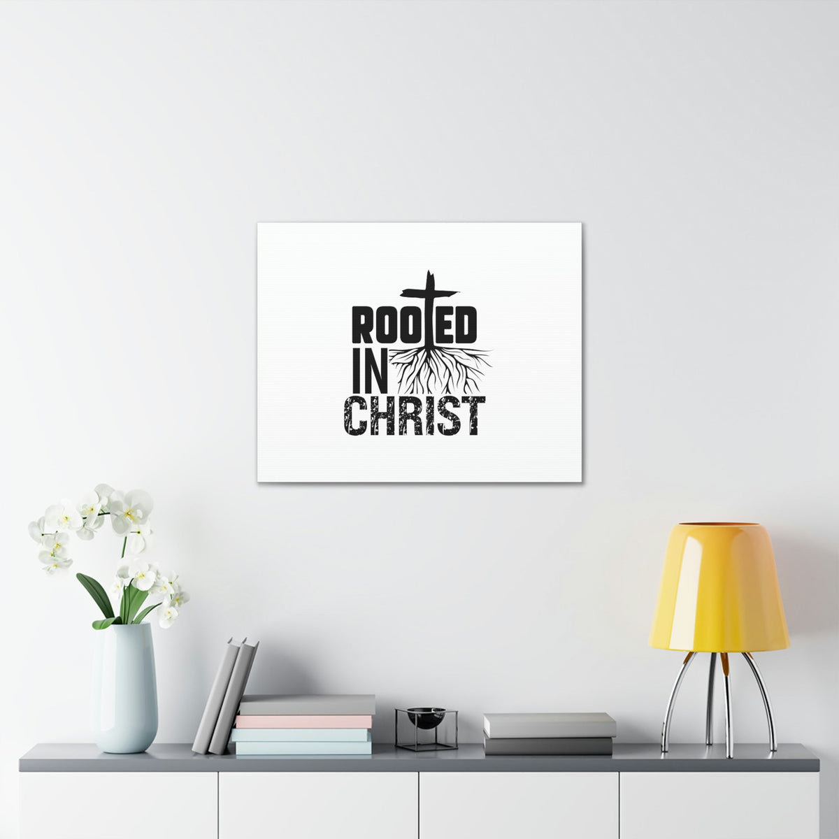 Scripture Walls Rooted In Christ Ephesians 3:17 Cross Christian Wall Art Bible Verse Print Ready to Hang Unframed-Express Your Love Gifts