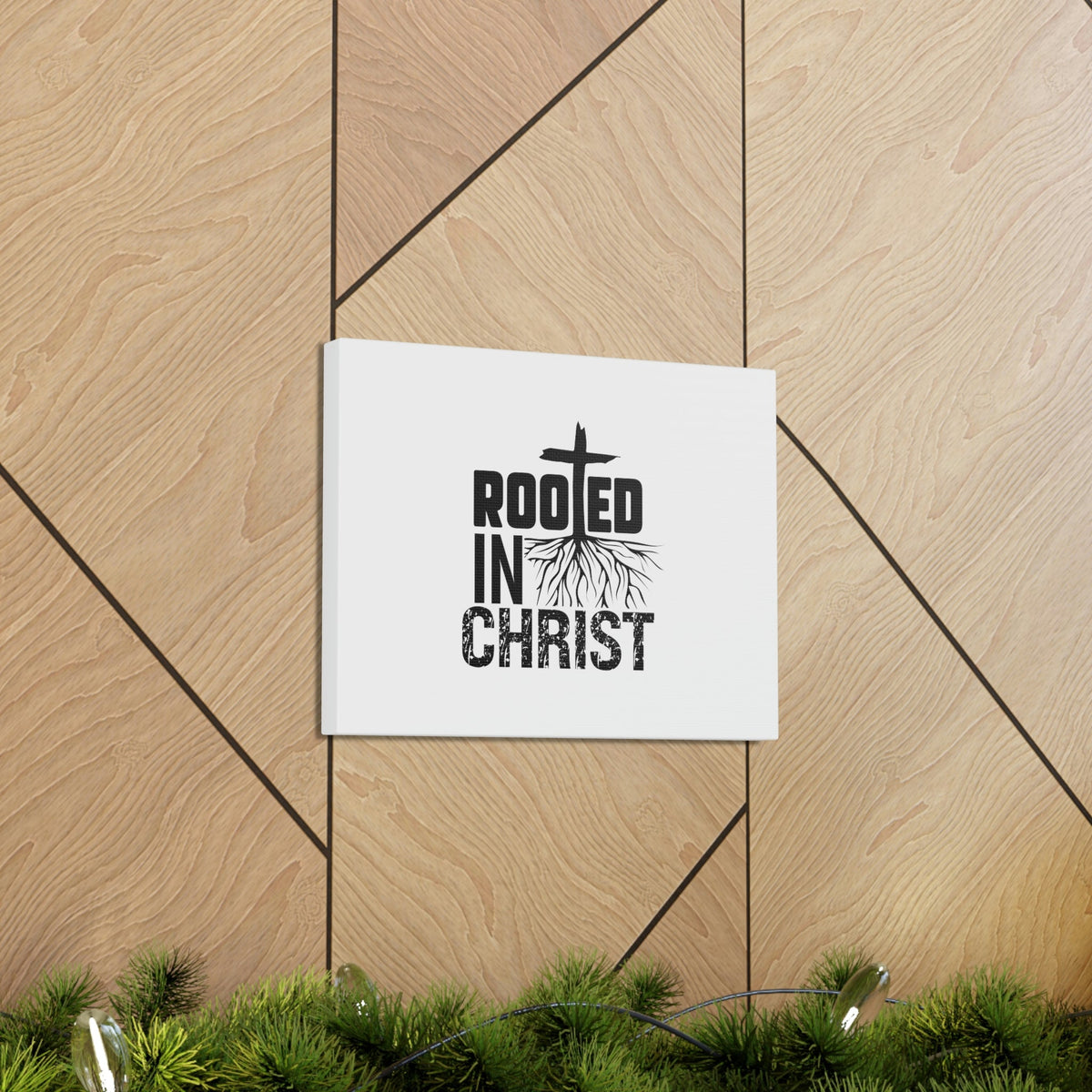 Scripture Walls Rooted In Christ Ephesians 3:17 Cross Christian Wall Art Bible Verse Print Ready to Hang Unframed-Express Your Love Gifts