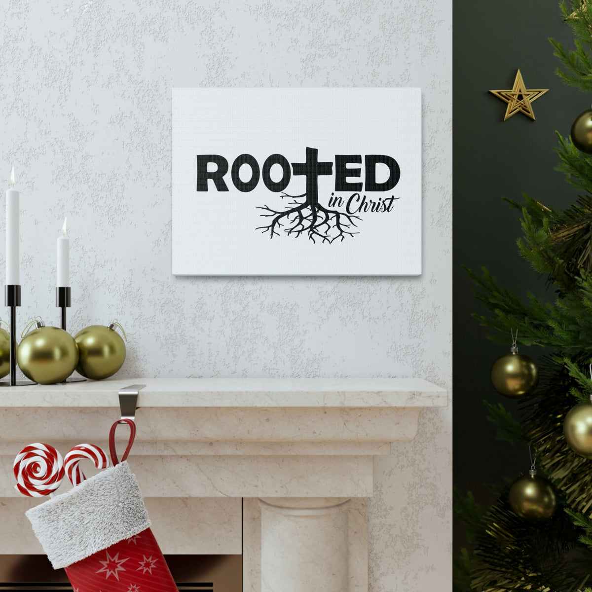 Scripture Walls Rooted In Christ John 15:5 Christian Wall Art Print Ready to Hang Unframed-Express Your Love Gifts