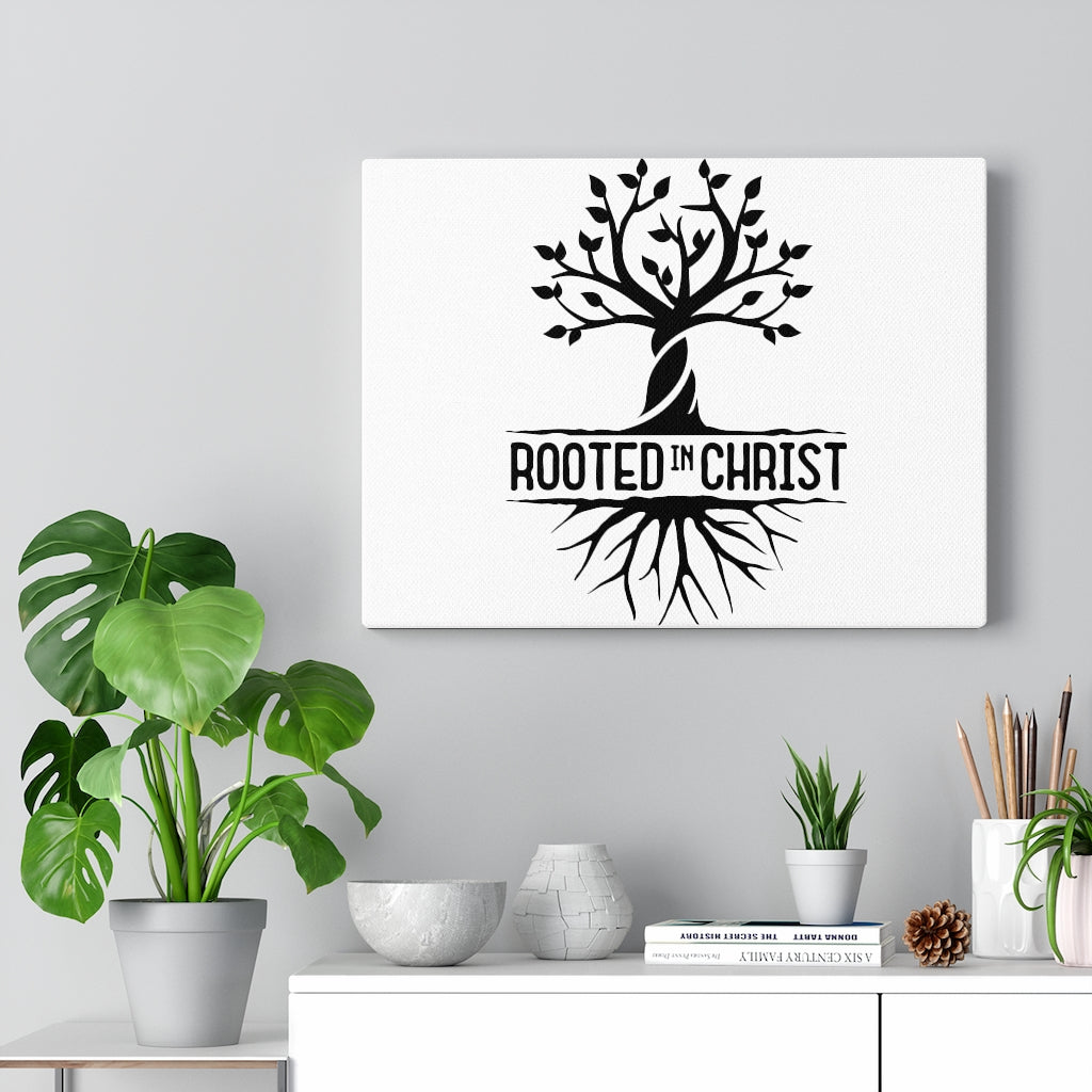Scripture Walls Rooted In Christ Tree Bible Verse Canvas Christian Wall Art Ready to Hang Unframed-Express Your Love Gifts
