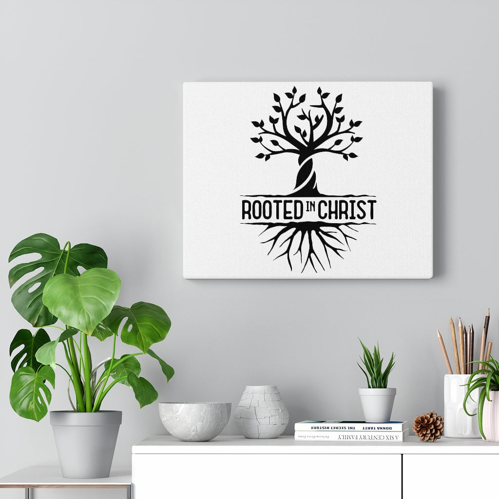 Scripture Walls Rooted In Christ Tree Bible Verse Canvas Christian Wall Art Ready to Hang Unframed-Express Your Love Gifts