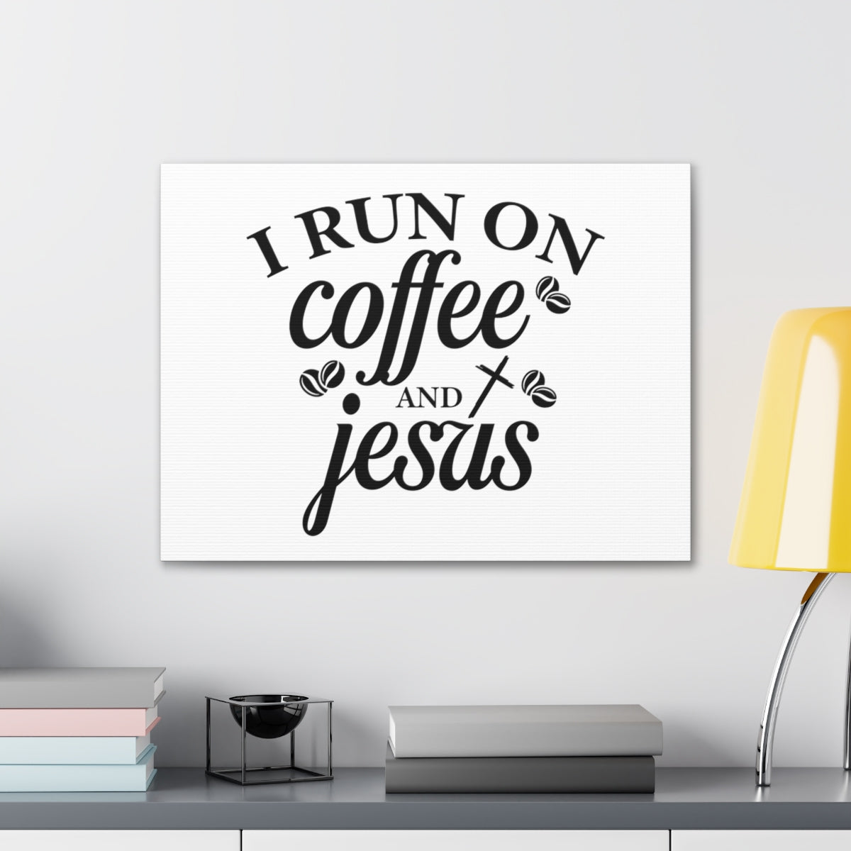 Scripture Walls Run On Coffee Matthew 11:28 Cross Christian Wall Art Bible Verse Print Ready to Hang Unframed-Express Your Love Gifts