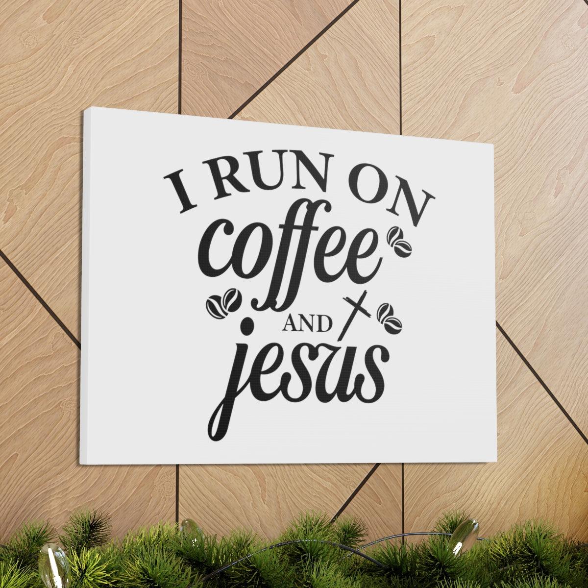 Scripture Walls Run On Coffee Matthew 11:28 Cross Christian Wall Art Bible Verse Print Ready to Hang Unframed-Express Your Love Gifts