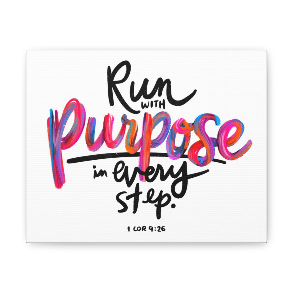 Scripture Walls Run With Purpose 1 Corinthians 9:26 Bible Verse Canvas Christian Wall Art Ready to Hang Unframed-Express Your Love Gifts