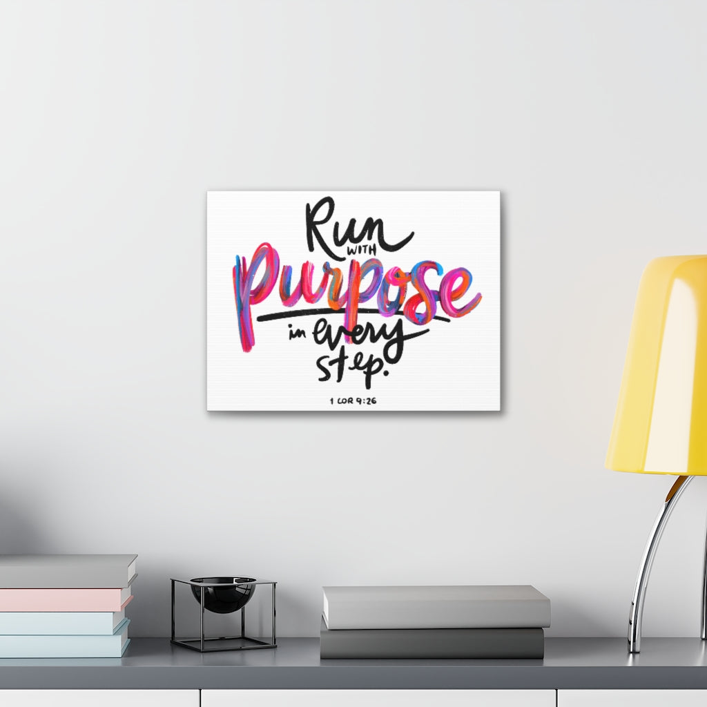 Scripture Walls Run With Purpose 1 Corinthians 9:26 Bible Verse Canvas Christian Wall Art Ready to Hang Unframed-Express Your Love Gifts