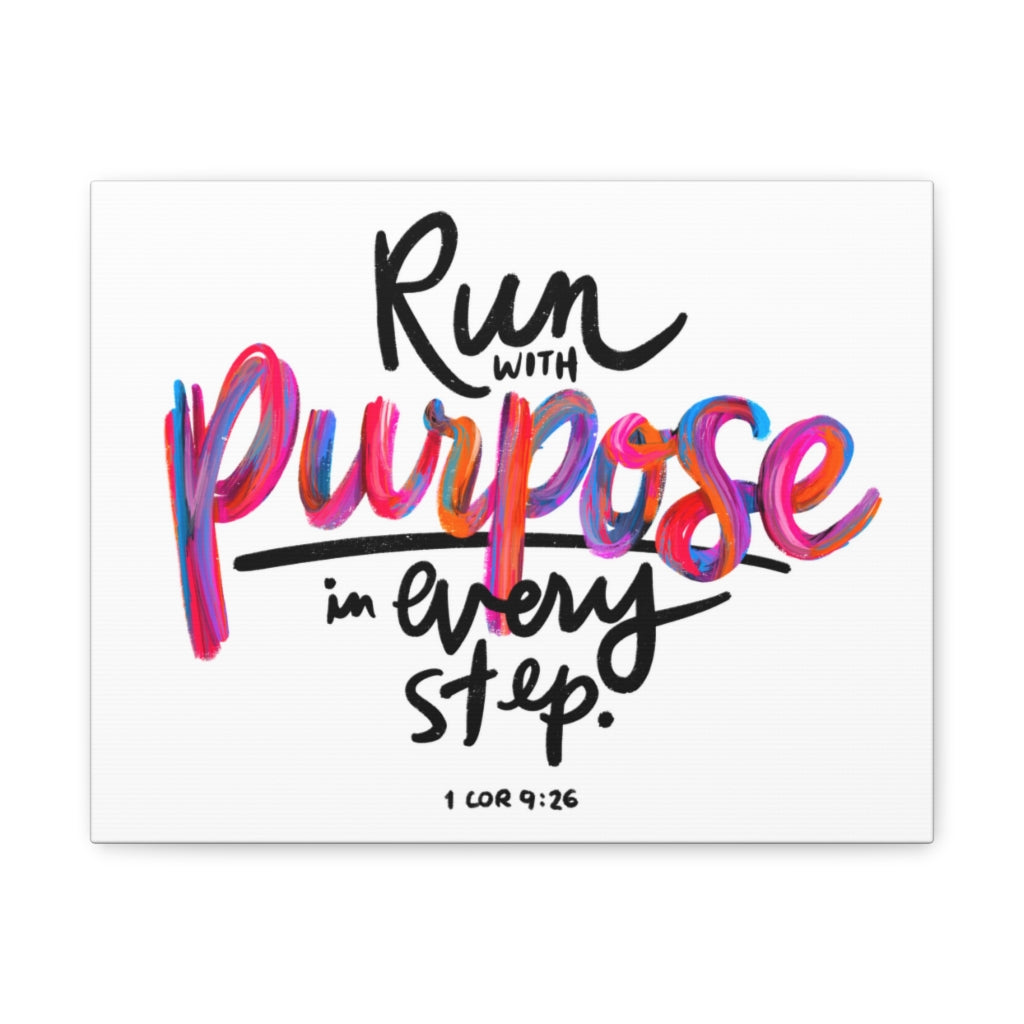 Scripture Walls Run With Purpose 1 Corinthians 9:26 Bible Verse Canvas Christian Wall Art Ready to Hang Unframed-Express Your Love Gifts