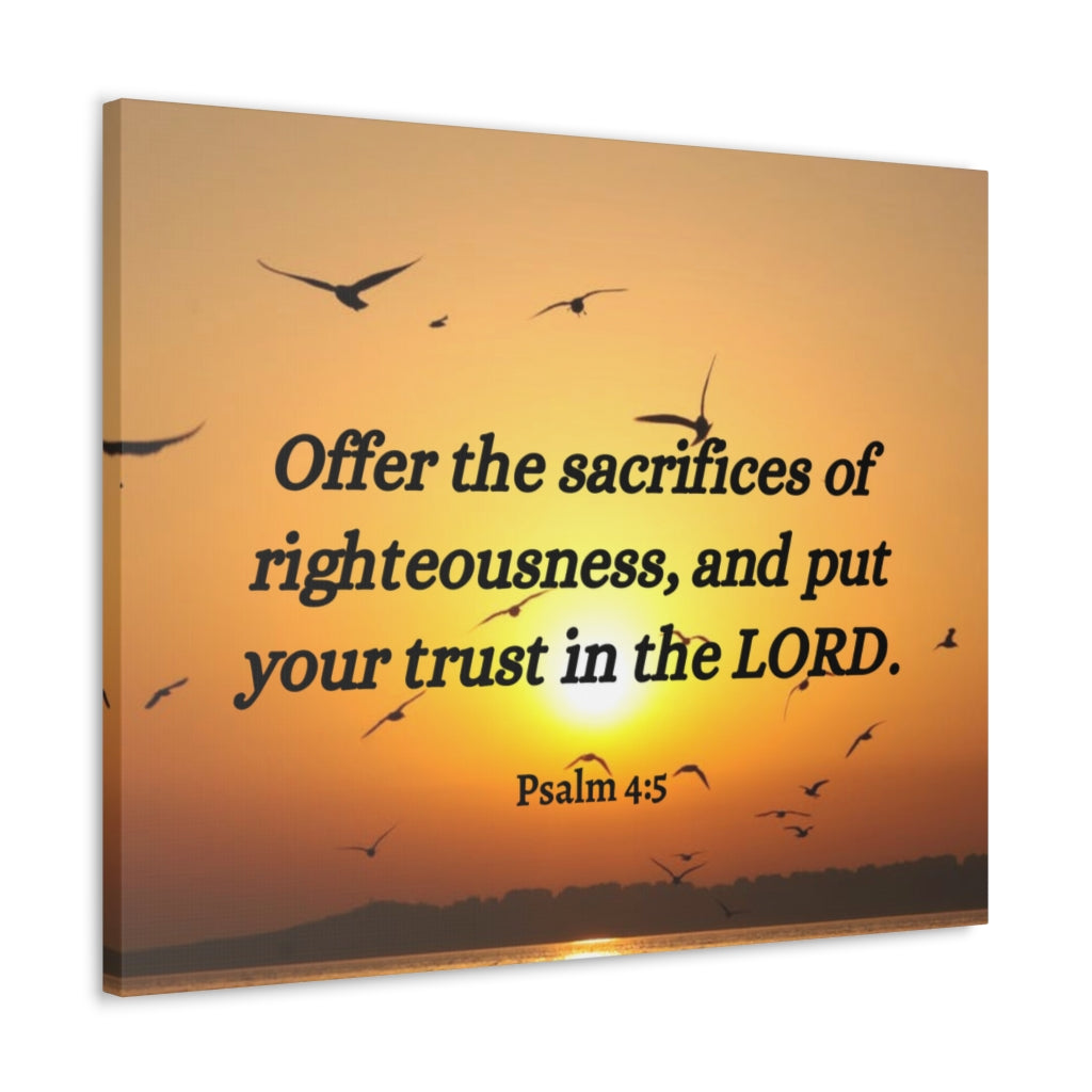 Scripture Walls Sacrifices Of Righteousness Psalm 4:5 Bible Verse Canvas Christian Wall Art Ready to Hang Unframed-Express Your Love Gifts