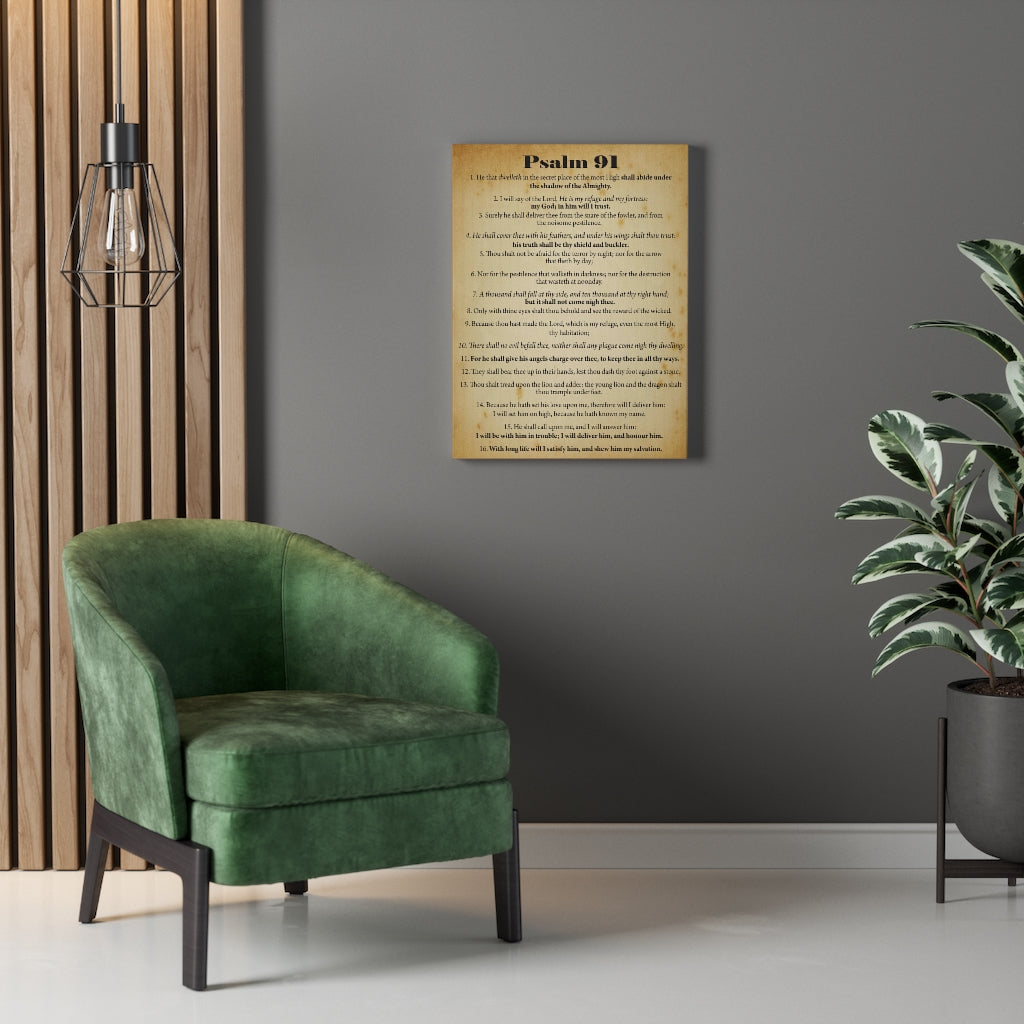 Scripture Walls Psalm 91 Safe In God's Hands Bible Chapter Canvas Christian Wall Art Ready to Hang Unframed-Express Your Love Gifts