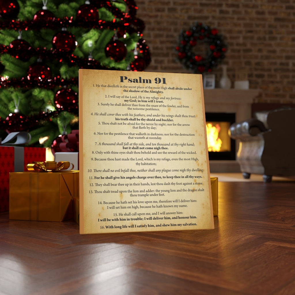 Scripture Walls Psalm 91 Safe In God's Hands Bible Chapter Canvas Christian Wall Art Ready to Hang Unframed-Express Your Love Gifts